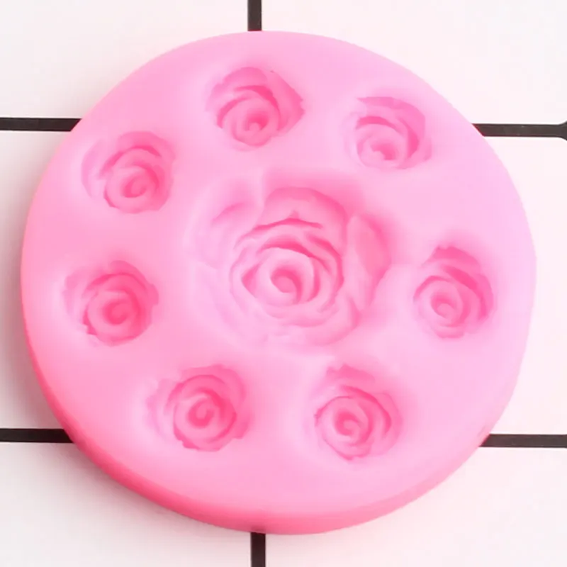 Розовые силиконовые формы в виде цветка Форма для шоколада, помадки DIY свадебный торт украшения инструменты кекс Топпер конфеты формы для полимерной глины