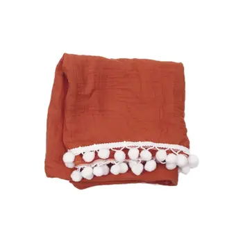 

Baby Tassel Swaddle Wrap Cotton Double Gauze Receiving Blanket Photography Props GXMB