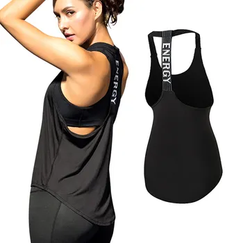 Yuerlian Quality 15% spandex Fitness Sports Yoga Shirt Quickly Dry Sleeveless Running Vest Workout Crop Top Female T-shirt 5
