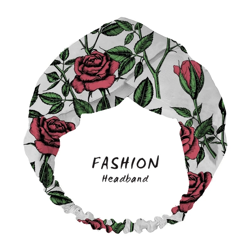 

2020 Fashion Women Hair Accessories Summer Hair Bands Roses pattern Print Headbands Cross Bandage Bandanas HairBands Scrunchies