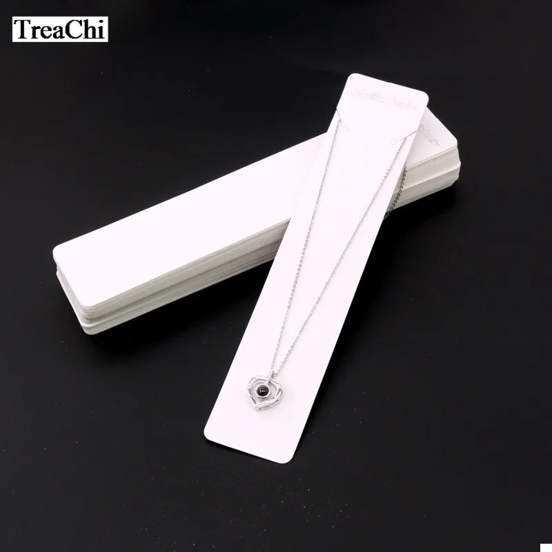 

24Pcs/Lot 19x4cm White Long Strip Rectangle Necklace Cards Packing Display Jewelry Organizer DIY Handmade Paper Cards