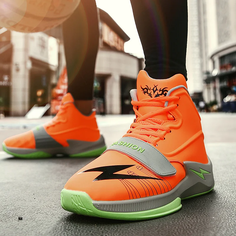 Осенне-зимние мужские высокие баскетбольные кроссовки амортизирующие легкие