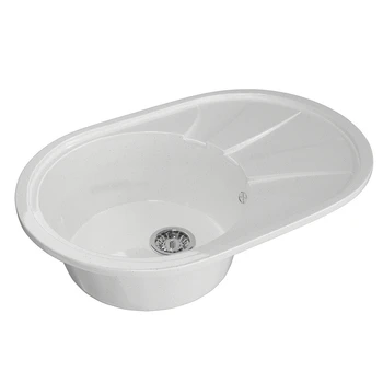 

Мойка ML-GM Gloss 03 овальная с крылом, белая 480*740*180 мм