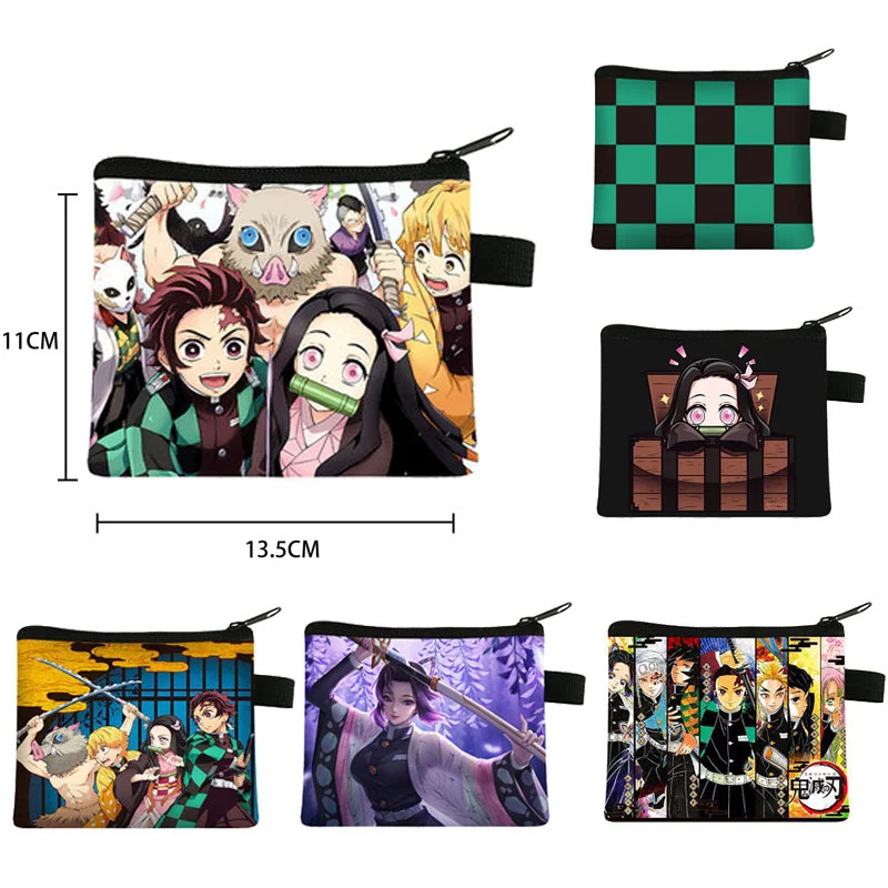 

Anime Cosplay Wallet Kimetsu No Yaiba Tanjiro Kamado Nezuko Purse Canvas Penny Purse Coin Bag Coins Storage Bag
