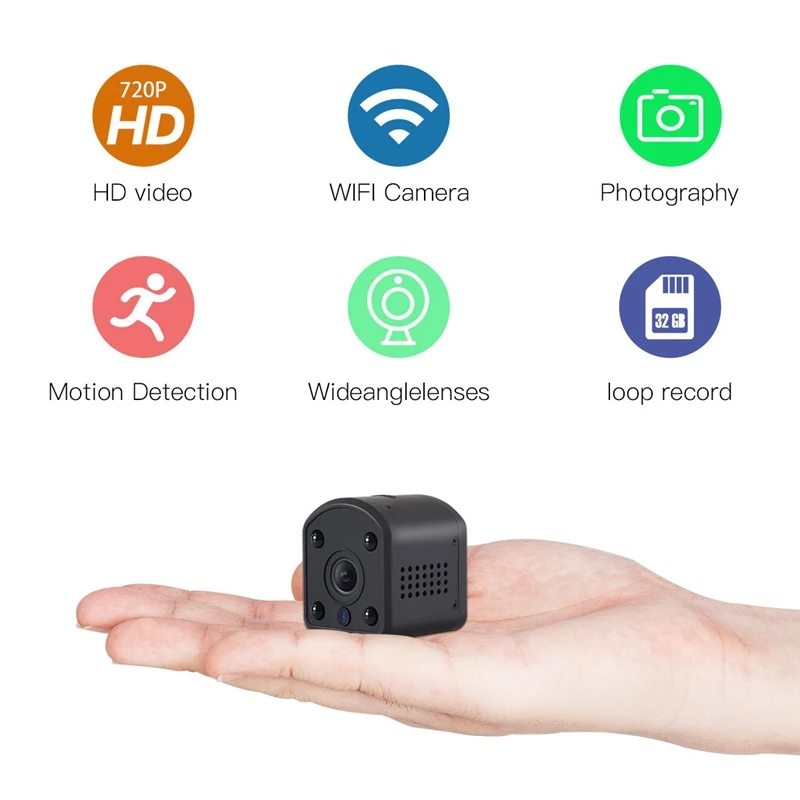 720P HD мини Wifi IP камера с датчиком движения, ночное видение, Аудио Видео рекордер, камера для дома, офиса, детский монитор