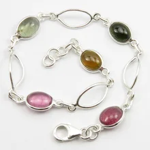 Турмалиновый браслет 6,7 грамм твердого серебра новые ювелирные изделия ручной работы