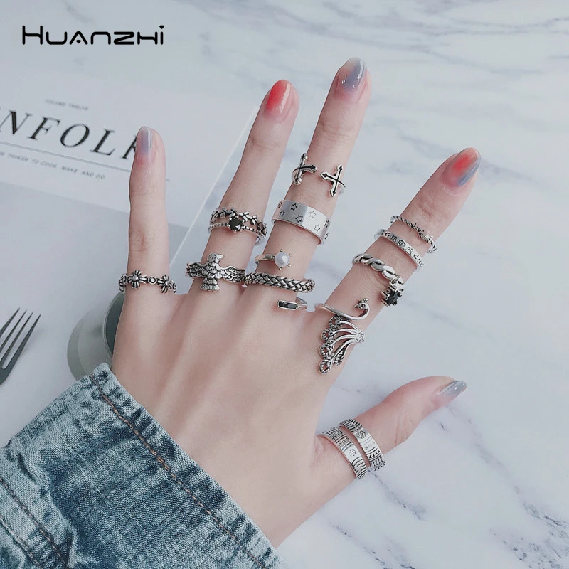 HUANZHI 2019 геометрические полые животные жемчужные плетеные антикварные тибетские