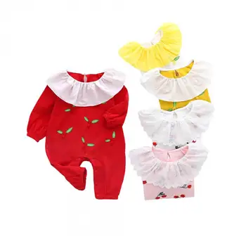 

Baby Girl Princess Collar Cute Jumpsuit Newborn Long Sleeve Robe Net Red Baby Clothes