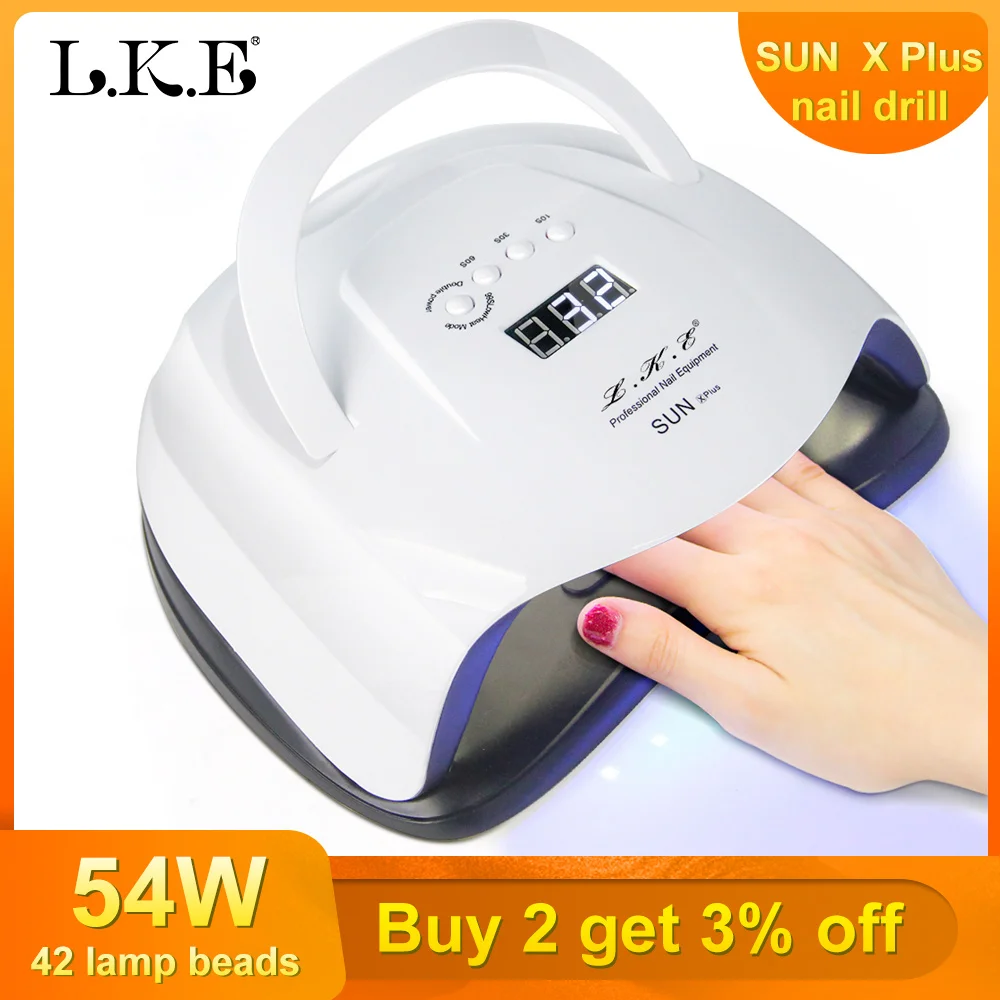 LKE 80W Nail Dryer LED UV Lamps 42 LEDs Drying For Gel Curing Glue DIY Art Tools Machine With Automatic Sensor Lamp Nails | Красота и