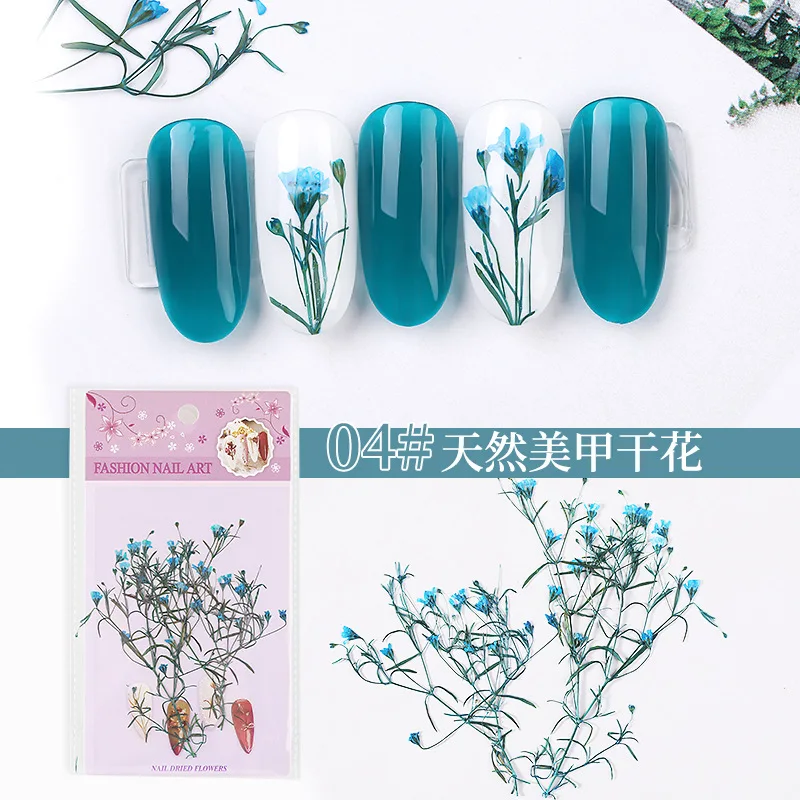 F651-4 1 Bag 3D Nail Decoration Natural Dried Flowers Nail Art Decorations Colorful Floral Leaf Stickers Polish Manicure Accessories - Цвет: F651-4