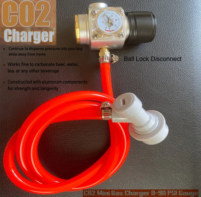 Home Beer Gas Line Assembly 5/16" PVC Carbonation Hose 0-90psi Co2 Regulator With Ball Lock&ampClamps For Bottle | Дом и сад