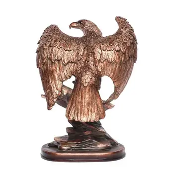 

Tall Patriotic Bald Eagle On Rocks Statue Eagle Decorative Bronze Resin Figurine
