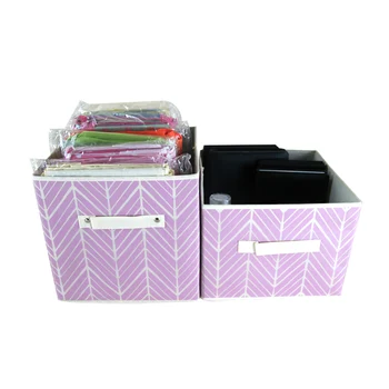 

Large Storage Basket, Collapsible Decorative Rectangle Storage Bin Box with Handles for Office Home Organization