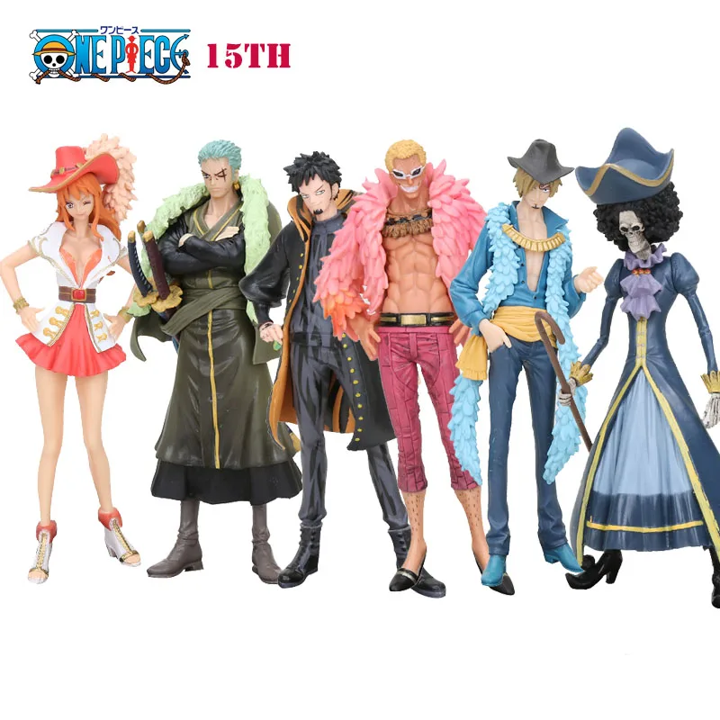 フィギュアフィギュア15周年記念 ワンピース ルフィ サンジ ゾロ ソッソップ ブルック 使いやすい Action Figures Aliexpress