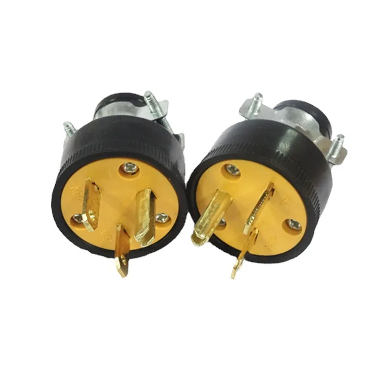 6-15P 15A NEMA US Locked Industry Plug Male Female Removable Power Converter Triprong Online Wiring Socket 6-15R New America