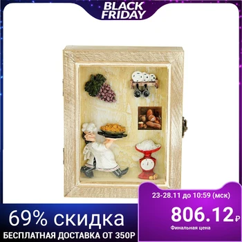 

Housekeeper wood 4 hooks "Chef" 21,5х16х7 cm 1935563