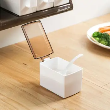 

2020New Wall Mounted Spice Jar Container Salt Pepper Can Seasoning Box Salt Sugar Pot Spice Organizer Storage Boxes Kitchen