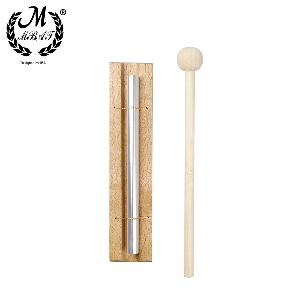 M MBAT 1-Tone Wind Chime Solid Wood Base Metal Sound Pillow With Drumsticks Children's Music Starter Toys Percussion Instruments