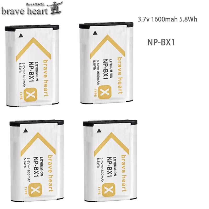 4battery Горячая Распродажа 4x bateria NP BX1 npbx1 NP-BX1 батарея для sony HDR-AS200v AS20 AS15 AS100V DSC-RX100 X1000V WX350 RX100 RX1 RX100ii RX - Цвет: 4battery