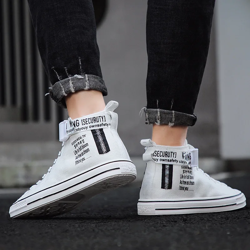 

2019 Paragraph Four Seasons Hight-top Canvas Shoes Men's Trend Hip Hop Board Shoes Village of Hope Street Youth Shoes Versatile