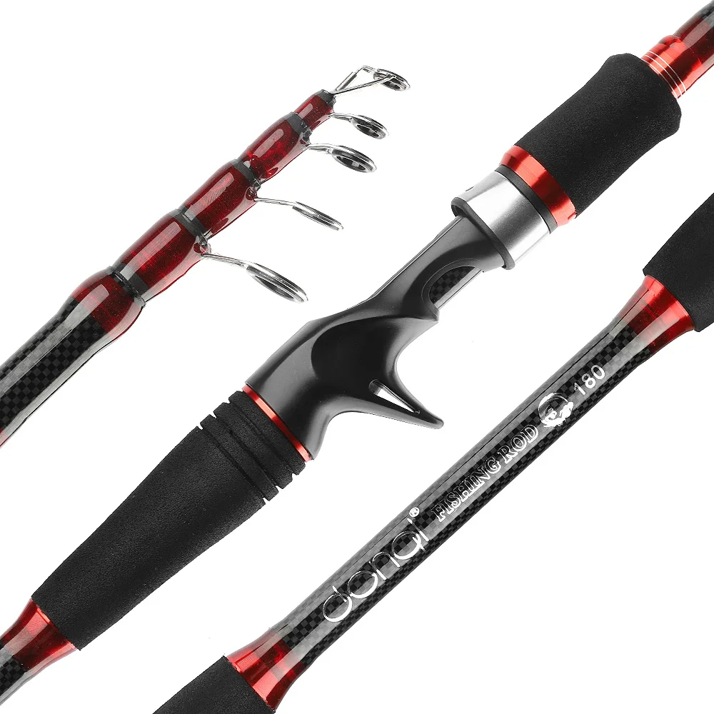 

DONQL 1Pcs Telescopic Casting Fishing Rod Carbon Fiber Spinning Lure Fishing Rod Multifunction ultra-light ultra-fine Fish Pole