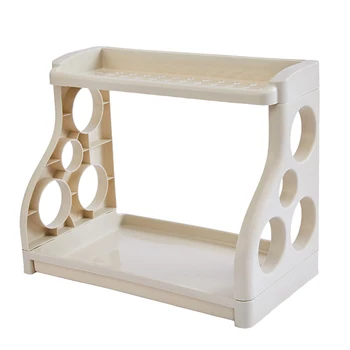 

2-Tier Desktop Storage Shelf Plastic Seasoning Cosmetic Storage Rack Countertop Shelf for Kitchen Bedroom MYDING