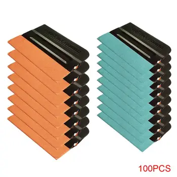 

100PCS Magnetic Bondo Squeegee with No Scratch Suede Felt Car Wrap Window Film Tint Vinyl Wrapping Tool Car Accessories A10 A33