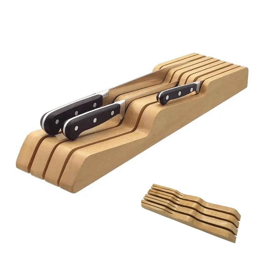 

Durable Easy to Use Portable Knives Organizer Wooden Kitchen Knife Holder Block Storage Large Capacity Organizer Stand Tool