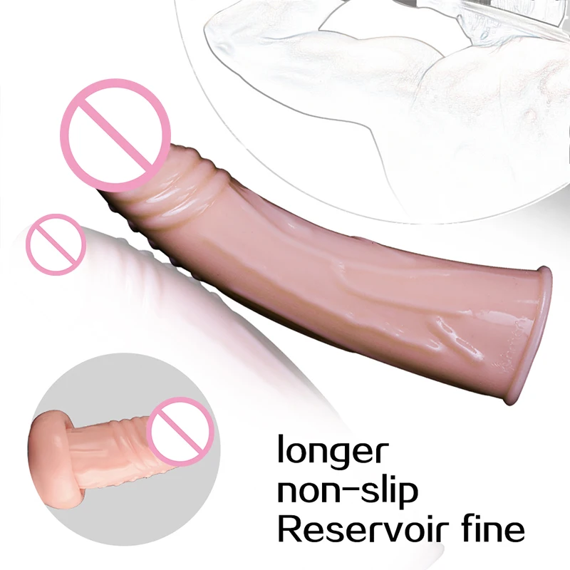 Silicone Penis Ring Adults Sex Toys For Men Gay Vagina Condom Ribbed Multi Functional Dildo Enhancer Anal Butt Plug Dick Sleeve | Красота и