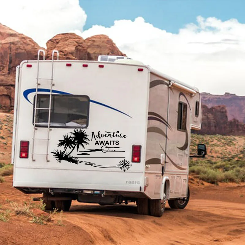 

RV sticker Large Size Adventuer Car Sticker For Car Decorative Camper Decal Stickers Auto Body Window Decals To Cover Scratches