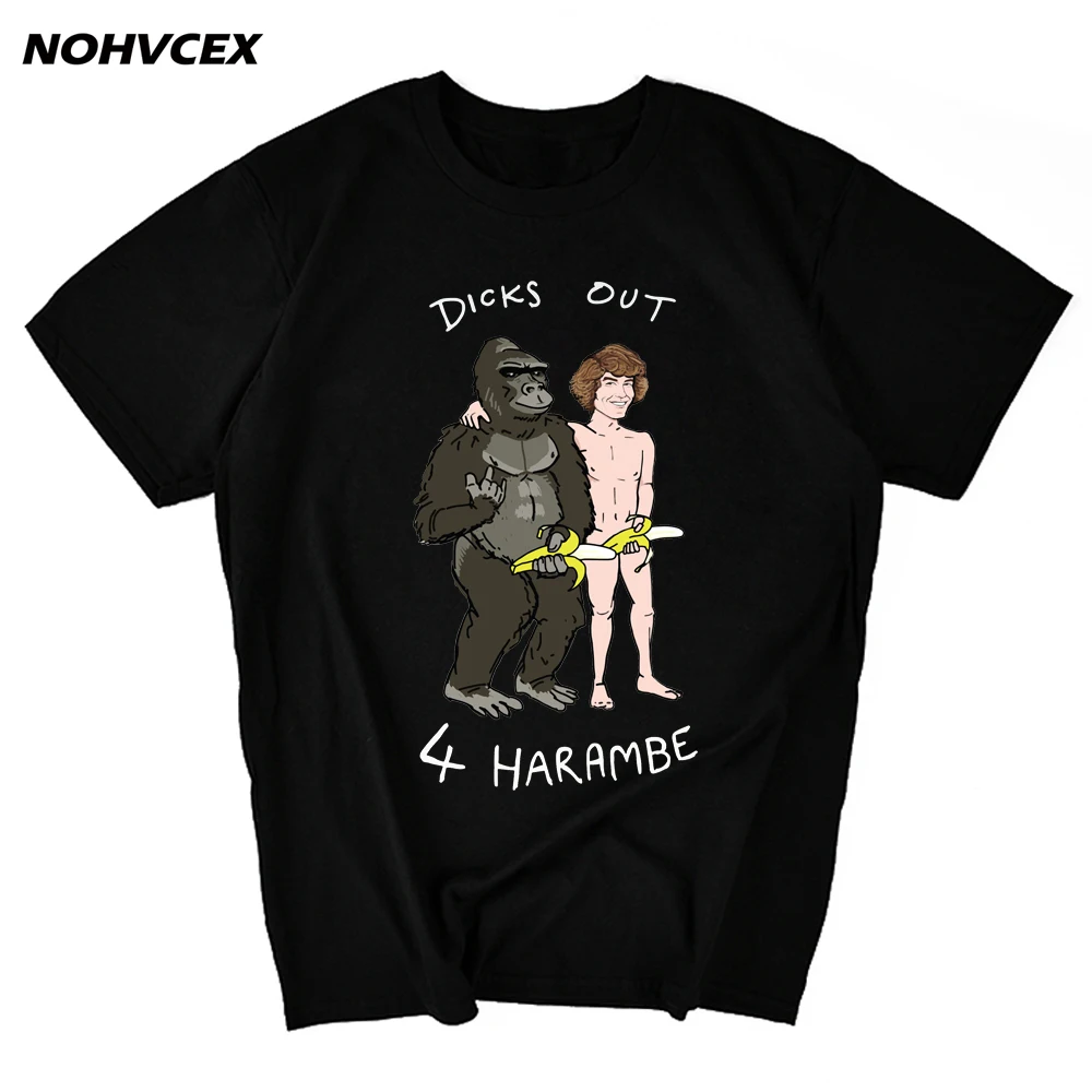 Мужские и женские футболки с коротким рукавом Evolution Dicks Uout для Harambe интересный