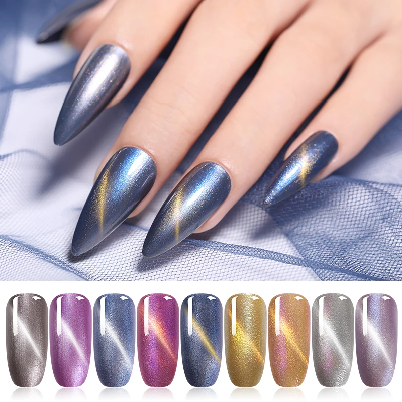 NICOLE DIARY Cat Eyes Nail Polish Sparkling Nail Art varnish