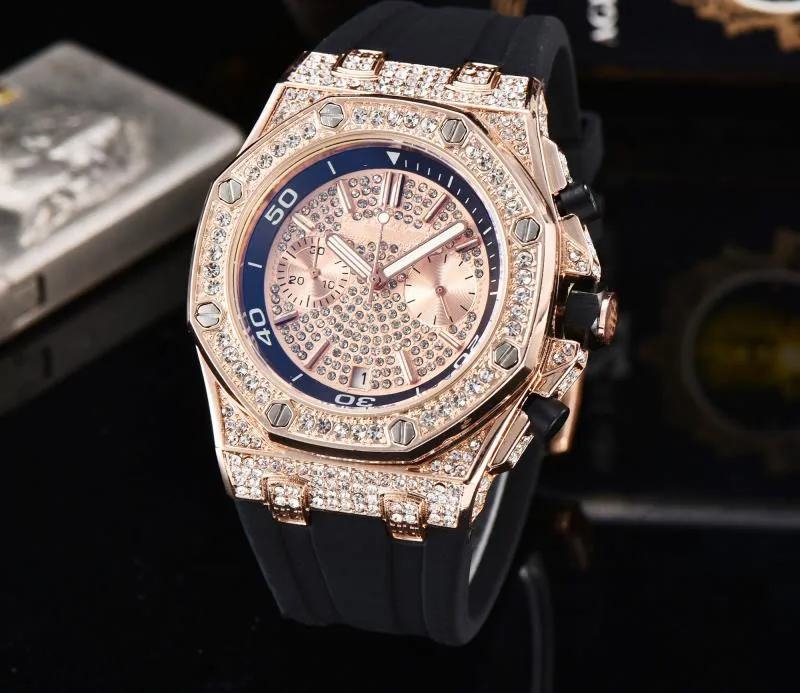 Мужские часы с хронографом Royal Oak роскошные брендовые полностью сверлильные со