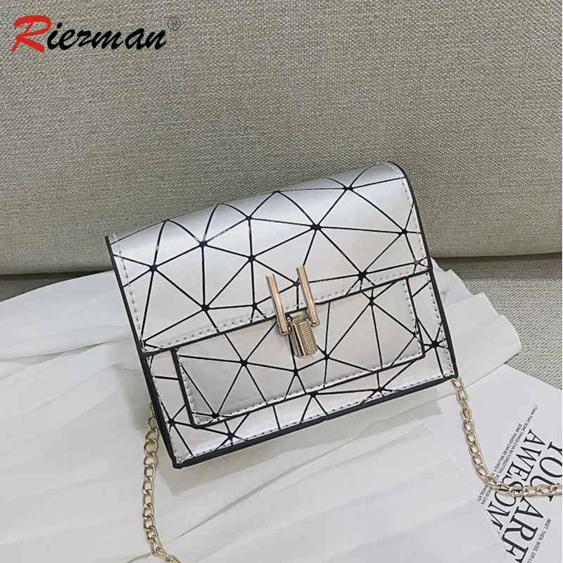 

RIEZMAN 2020 New Korean Version Wild Plaid Printing Wild Shoulder Bag Chain Messenger Handbag Bag Women Shoulder Bags purses