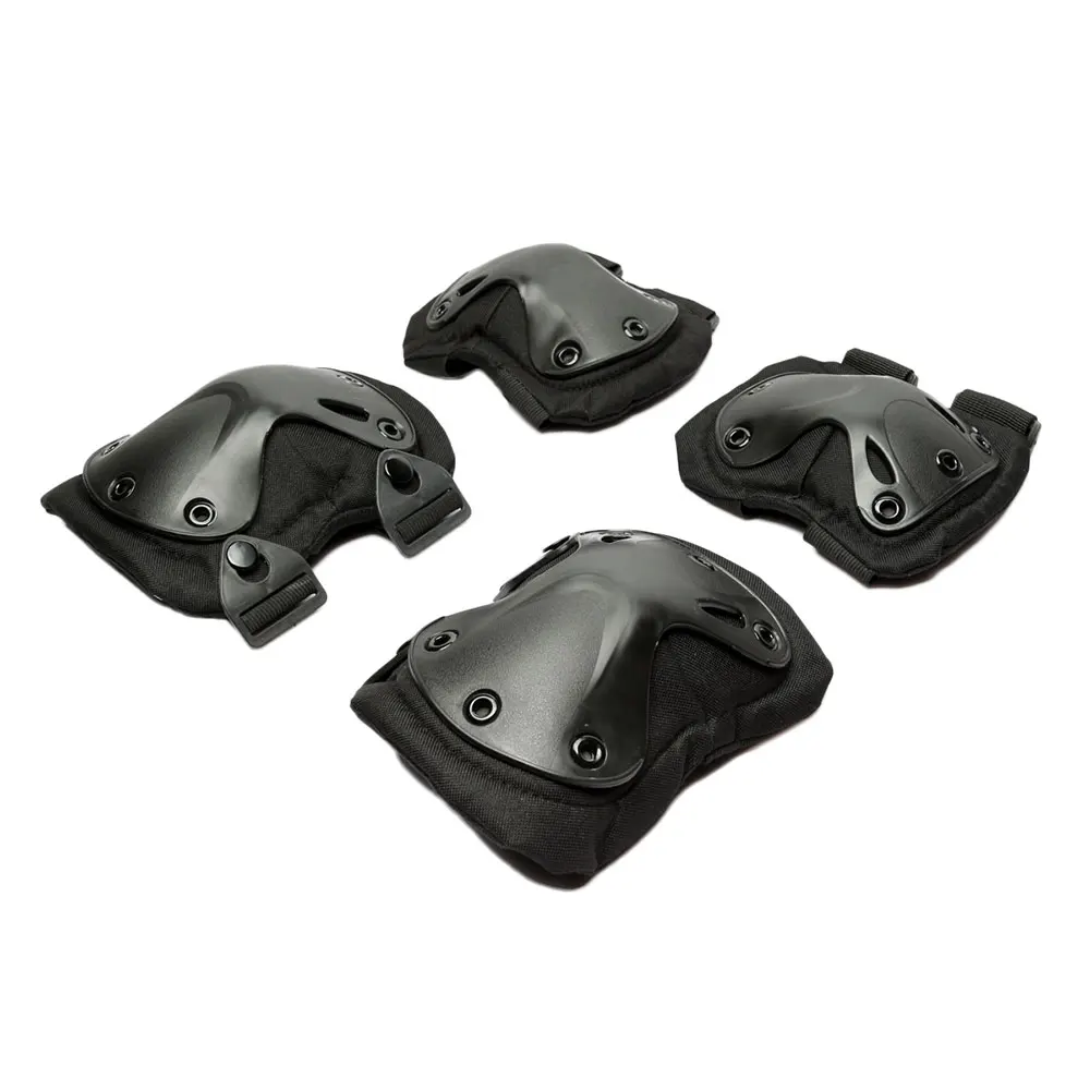 Black Тактические Боевые ElbowPads наколенники Регулируемая защитная одежда камуфляж - Цвет: Black