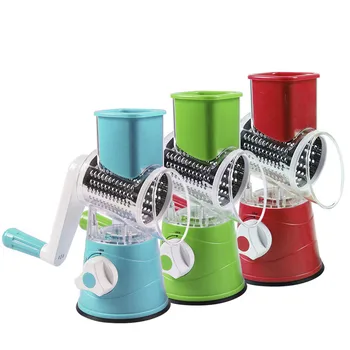 

3 Slicer Manual Vegetable Cutter Slicer Multifunctional Round Mandoline Slicer Potato Cheese Kitchen Gadgets Kitchen Accessories