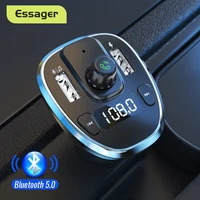 Essager USB מטען לרכב Bluetooth 5.0 רכב ערכת דיבורית FM משדר MP3 U דיסק TF כרטיס נגן נייד טלפון מטען עבור אוטומטי