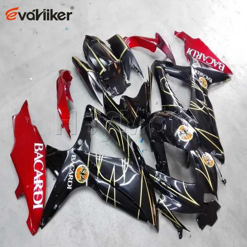 Обтекатель из АБС-пластика для K8 GSXR600750 2008 2009 2010 черный красный GSXR600 08 09 10 комплект