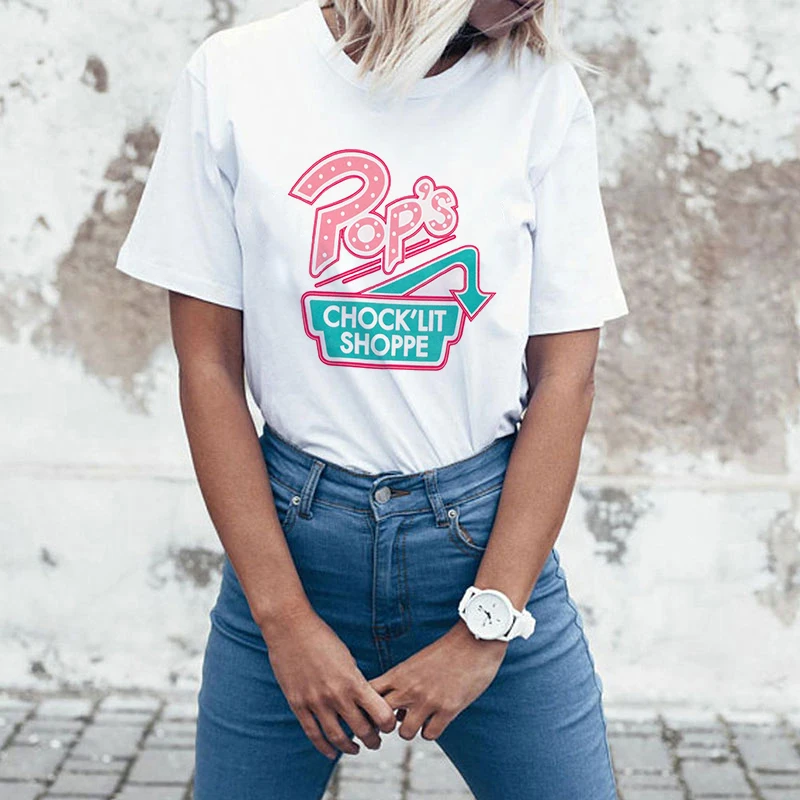 

Lei SAGLY TV Riverdale Logo Pop's T-shirt Female Casual plus size Tops Popular Short seelve Harajuku Tee shirt Summer T shirt