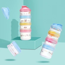 Детский молочный порошок контейнер портативный формула хранения еды мультфильм 4 слоя макияж