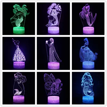 

Mermaid Beautiful Girl 7 Color Lamp 3d Visual Led Night Lights For Kids Touch Usb Table Lampara Lampe Baby Sleeping Nightlight