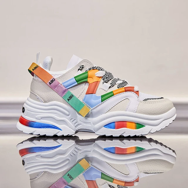 multicolor tennis shoes