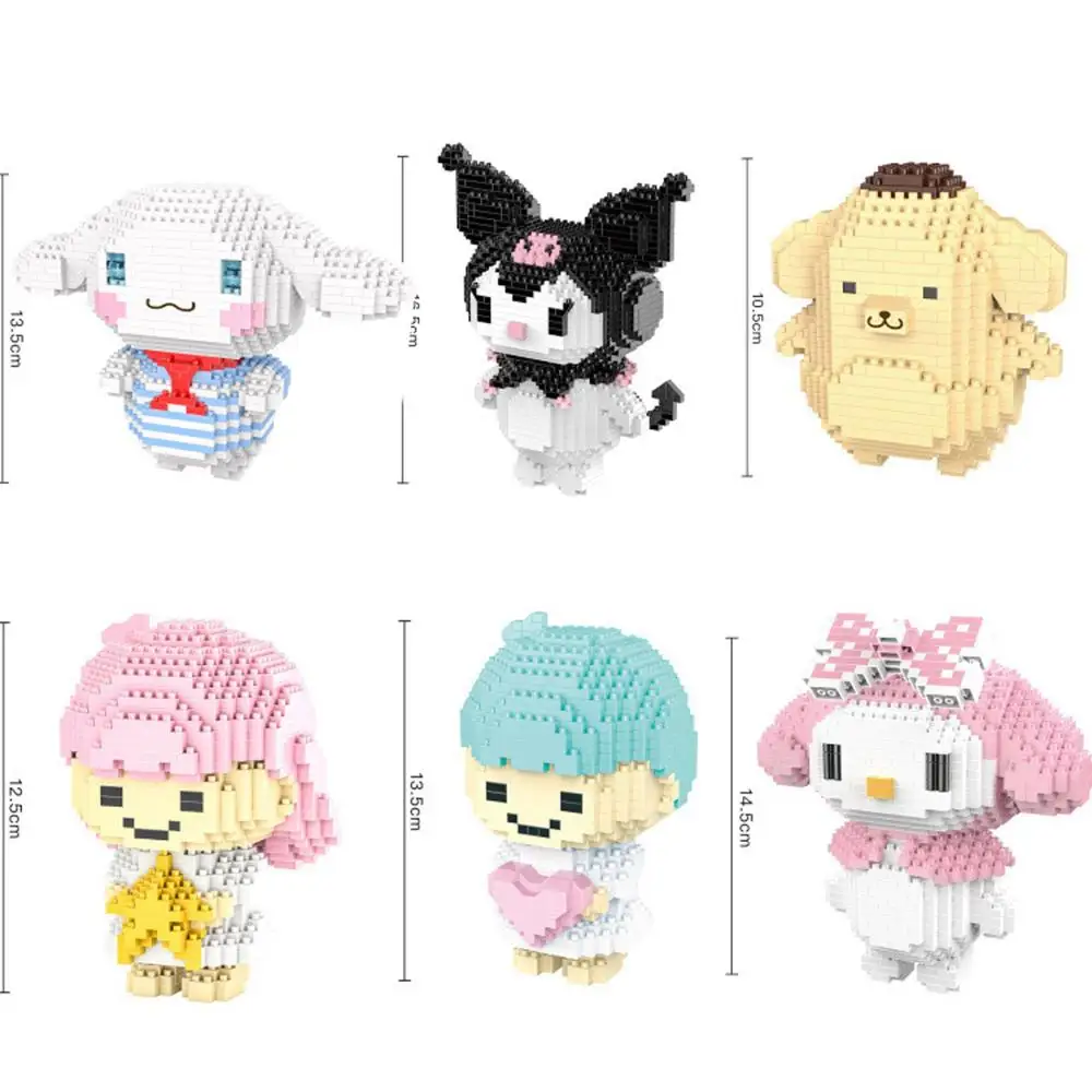 Хит продаж создатели lepining classic Cinnamoroll koomi Pom Purin melody mini micro diamond building block игрушки в