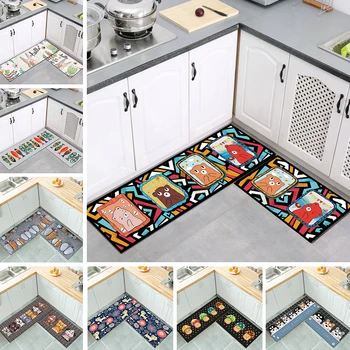 

2PCS/Set Anti-slip Kitchen Mat Area Rugs Living Room Balcony Bathroom Cheaper Printed Carpet Doormat Hallway Geometric Bath Mat