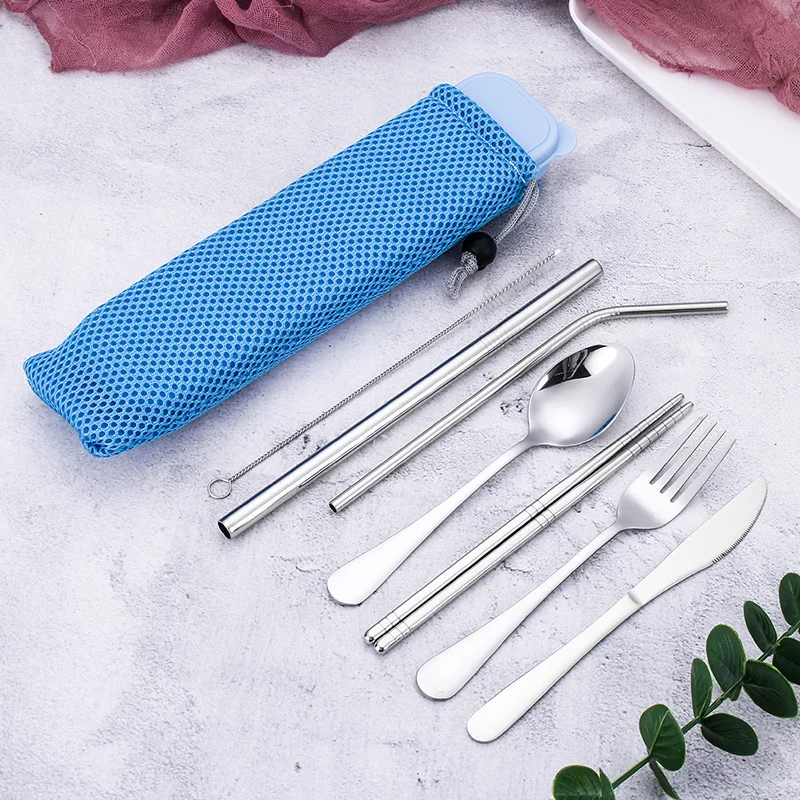 Cutlery Set I 304 staintess стальная посуда набор путешествия Кемпинг многоразовая посуда с портативной приемной коробкой - Цвет: Cutlery Set I