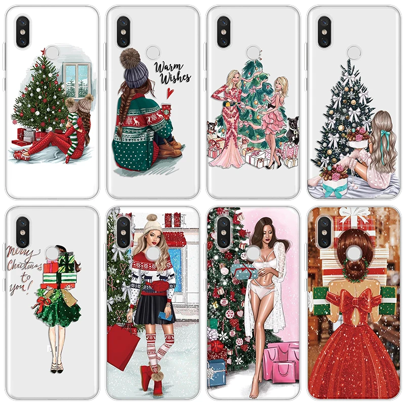 

Black Brown Hair Girl Queen Case For Xiaomi Redmi Note 7 8 6 5 K20 Pro Plus 6A 5A Go 7 7A 4X Christmas Case FOR Redmi S2 Cover