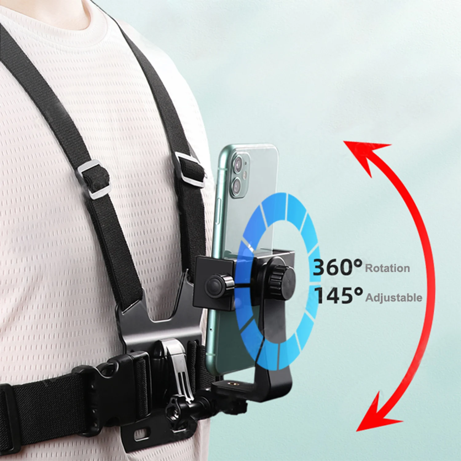 Mobile Phone Chest Mount Harness Strap Holder Cell Phone Clip Action Camera POV for Huawei Samsung iPhone Plus iphone holder for car