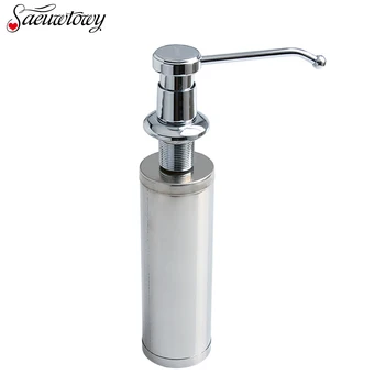 

Saeuwtowy Free Shipping Stainless Steel Liquid Soap Dispenser Kitchen Sink Soap Box Chrome Soap Bottle Press The Bottle Sink