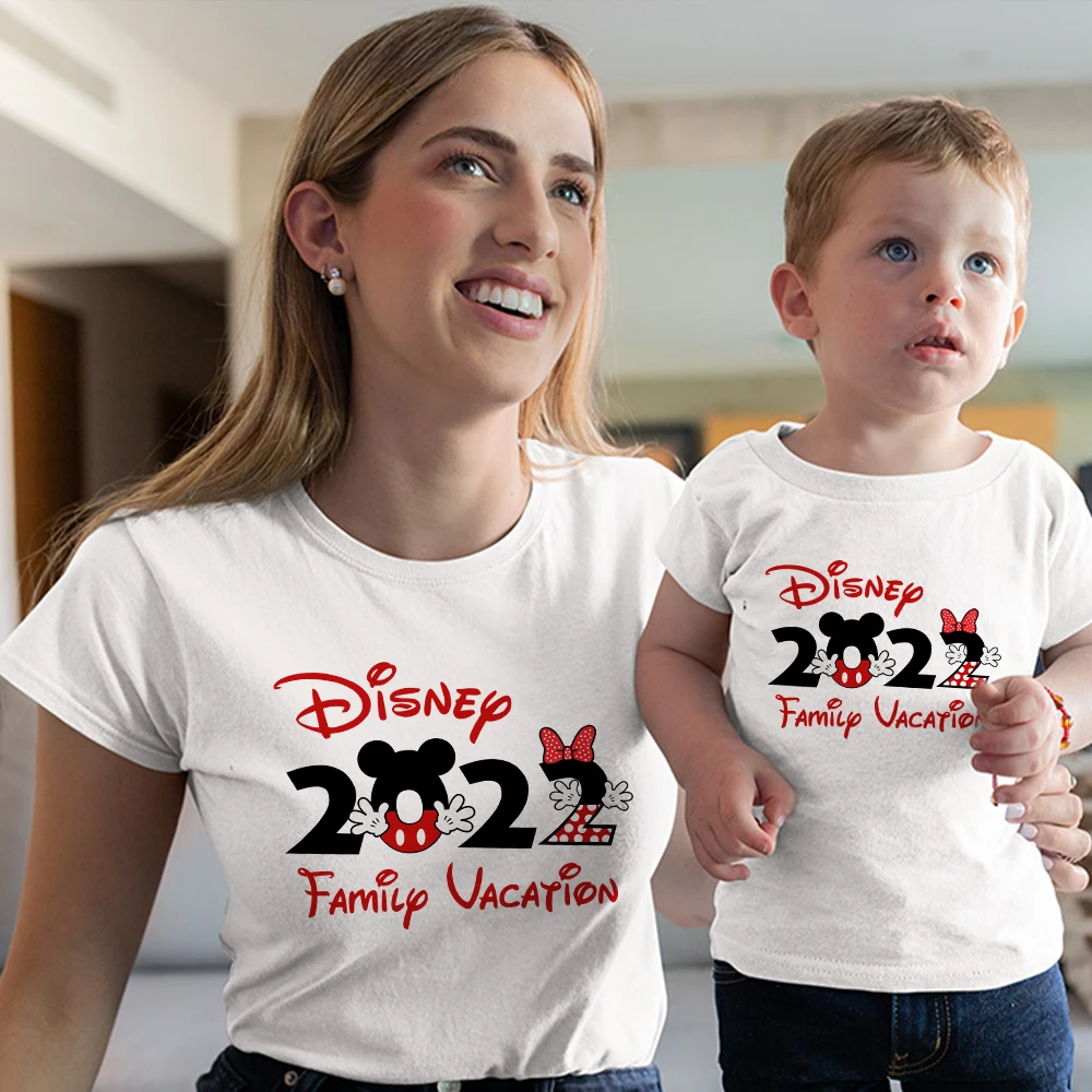 Футболки для мамы и детей семейные диснеевские футболки Мадрид каникулы лето 2022
