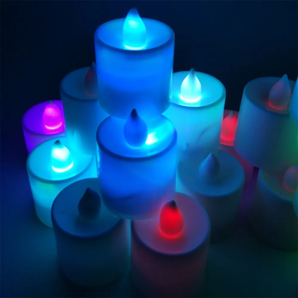 12PCS Candle Night Light LED Colorful Romantic Holiday Lumieres Bougie Nuit Romantiques LED Colors Navidad Christmas Night Light